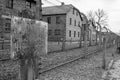 Inside the Nazi Concentration Camp of Auschwitz 1 showing the barrack buildings where prisoners lived in appalling conditions