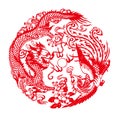 Auspicious Dragon and Phoe Royalty Free Stock Photo