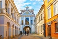 Ausros gate gate of dawn with basilica of Madonna Ostrobramska Royalty Free Stock Photo