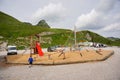 AUSSEERLAND, AUSTRIA - Jul 22, 2019: Playground on a mountain