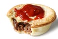 Aussie Meat Pie and Sauce Royalty Free Stock Photo