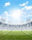 Sports Stadium And Goal Posts Royalty Free Stock Photo