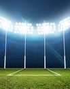 Sports Stadium And Goal Posts Royalty Free Stock Photo