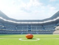 Aussie Rules Stadium and Ball Royalty Free Stock Photo