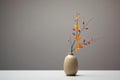 Austere Minimalist autumn vase. Generate Ai