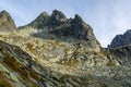 The austere scenery of the valley and the ridge seen in the autumn season