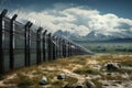 Austere Usa mexico border view. Generate Ai