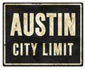 Austin City Limit Sign Metal