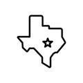 Black line icon for Austin, map and skyline Royalty Free Stock Photo