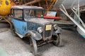 1930 Austin 7 Saloon, in the hangar, part of the museum exposition at the Old Rhinebeck Aerodrome