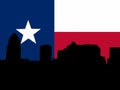 Austin Skyline with Texan flag