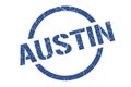 Austin stamp. Austin grunge round isolated sign.