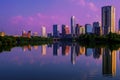 Austin Sunrise Reflections Skyline Cityscape Royalty Free Stock Photo