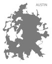 Austin Texas city map grey illustration silhouette