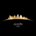 Austin Texas city skyline silhouette black background