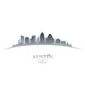 Austin Texas city skyline silhouette white background