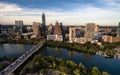 Aerial View Colorado River Downtown City Skyline Austin Texas USA Royalty Free Stock Photo