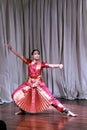 Aruna Kharod performing bharatanatyam classical dance in Blanton Museum of Art. Royalty Free Stock Photo