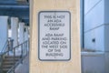 Austin, Texas- Sign on a pillar with This is not an ADA accessible ramp