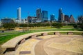 Austin Texas Skyline View from Hilltop Texas Map Royalty Free Stock Photo