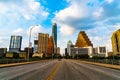 Austin Texas Sunset on Congress Bridge leading up to Texas State Capitol Royalty Free Stock Photo