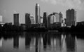 Austin Texas Towers monochrome reflection cityscape Royalty Free Stock Photo