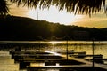 Austin Texas Town Lake Paradise on the Pier close the water at Sunset Royalty Free Stock Photo