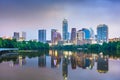 Austin, Texas, USA downtown skyline on the Colorado River Royalty Free Stock Photo