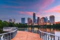 Austin, Texas, USA downtown skyline over the Colorado River Royalty Free Stock Photo