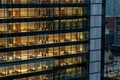 Early morning view of an office building featuring empty offices, couches, and open space at the start of the day Royalty Free Stock Photo