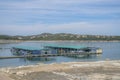 Austin, Texas- View of docked party boats at Lake Austin Royalty Free Stock Photo