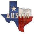 Austin TX Texas Flag Sign Grunge Metal Royalty Free Stock Photo