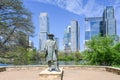 Statue of Stevie Ray Vaughan in Austin, Tx