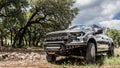 Cool majestic looking shots of a Ford Raptor going off road Royalty Free Stock Photo