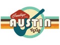 Austin Vintage Postcard style t-shirt design art