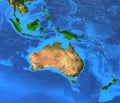 Australasia Oceania - High resolution map Royalty Free Stock Photo