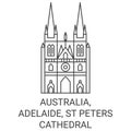 Australia, Adelaide, St Peters Cathedral travel landmark vector illustration