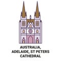 Australia, Adelaide, St Peters Cathedral travel landmark vector illustration