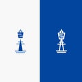 Australia, Australian, Building, Sydney, Tower, TV Tower Line and Glyph Solid icon Blue banner Line and Glyph Solid icon Blue