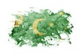 Australia, Australian, Cocos Islands flag background painted on white paper with watercolor Royalty Free Stock Photo