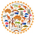 Australia background design. Australian traditional symbols and objects