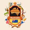 Australia background design. Australian traditional symbols and objects