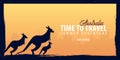 Australia banner. Time to Travel. Journey, trip and vacation. Vector flat illustration.