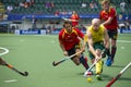 Australia beats Spain during the World Cup Hockey 2014 Royalty Free Stock Photo