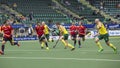 Australia beats Spain during the World Cup Hockey 2014 Royalty Free Stock Photo