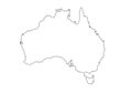 Austrálie černý nastínit vektor ilustrace 