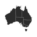 Australia black vector map isolated on white background