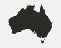 Australia blank map. Australian background. Map of Australia isolated on white background. Vector illustration Royalty Free Stock Photo
