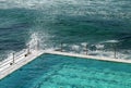 Australia: Bondi swimming pool and breaking wave Royalty Free Stock Photo