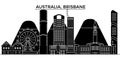 Australia, Brisbane architecture vector city skyline, travel cityscape with landmarks, buildings, isolated sights on